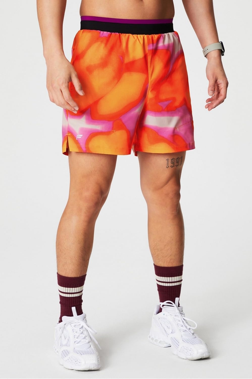 image:imageFabletics Mens The Fundamental Short II Lined Workout Running Training Gym Yoga Ultra LightweightPink Escape Summer Madness
