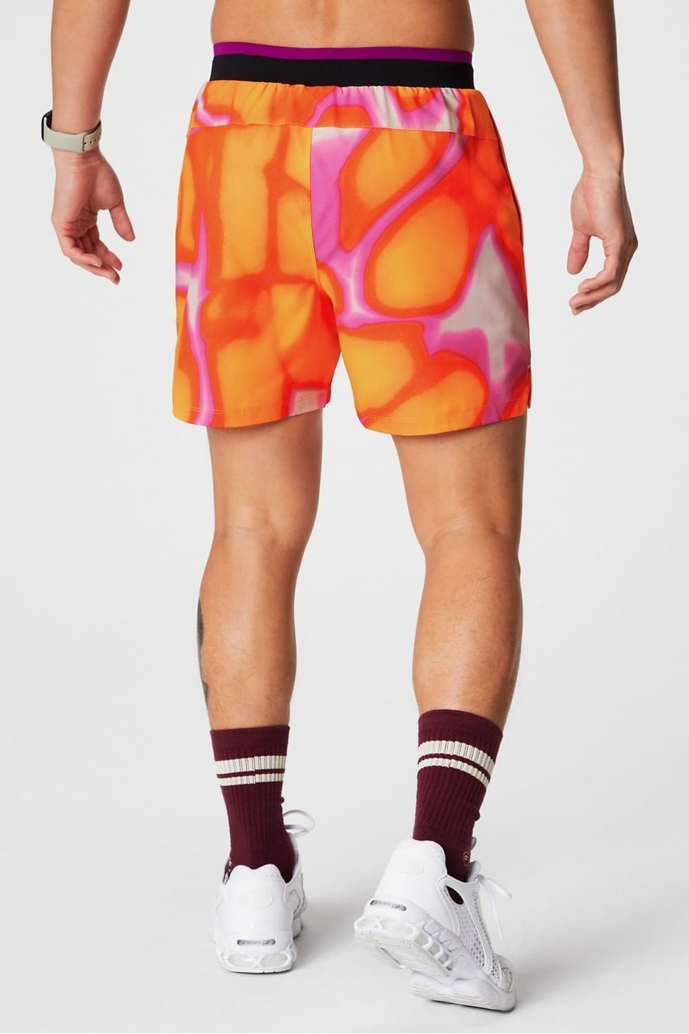 image:imageFabletics Mens The Fundamental Short II Lined Workout Running Training Gym Yoga Ultra LightweightPink Escape Summer Madness