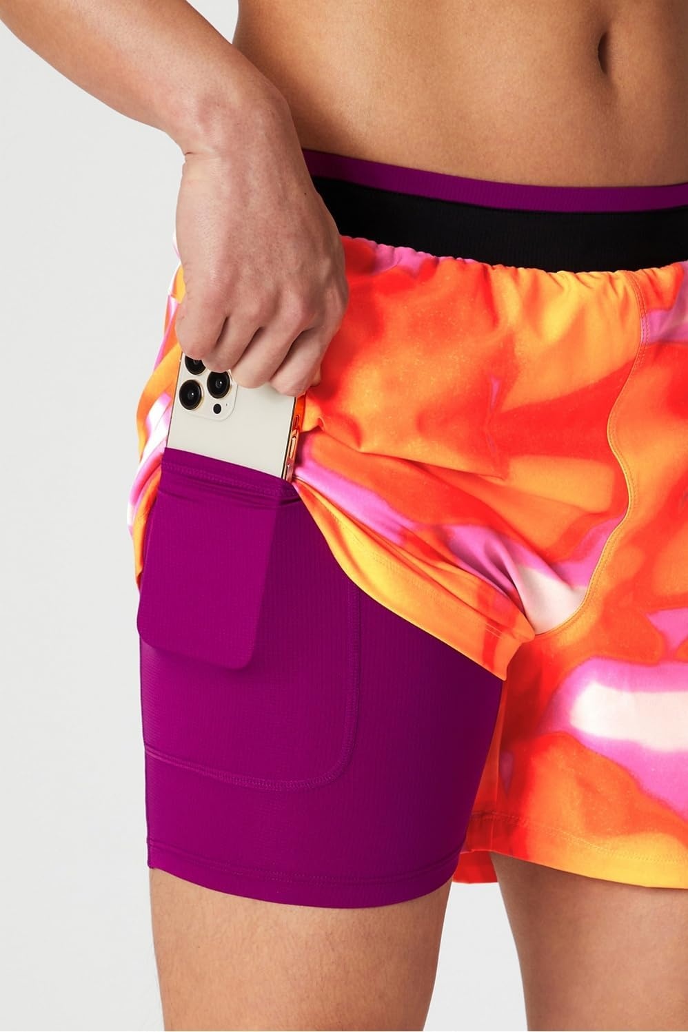 image:imageFabletics Mens The Fundamental Short II Lined Workout Running Training Gym Yoga Ultra LightweightPink Escape Summer Madness