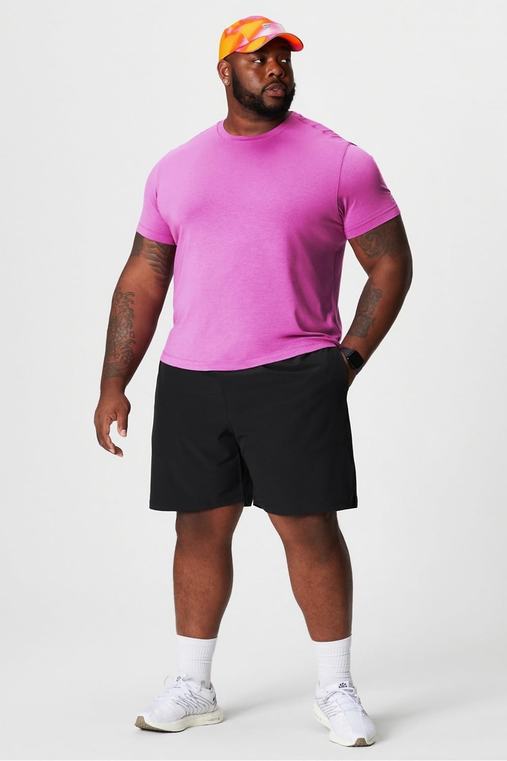 image:imageFabletics Mens The Fundamental Short II Workout Running Training Gym Yoga Ultra LightweightBlackPink Escape Summer Madness