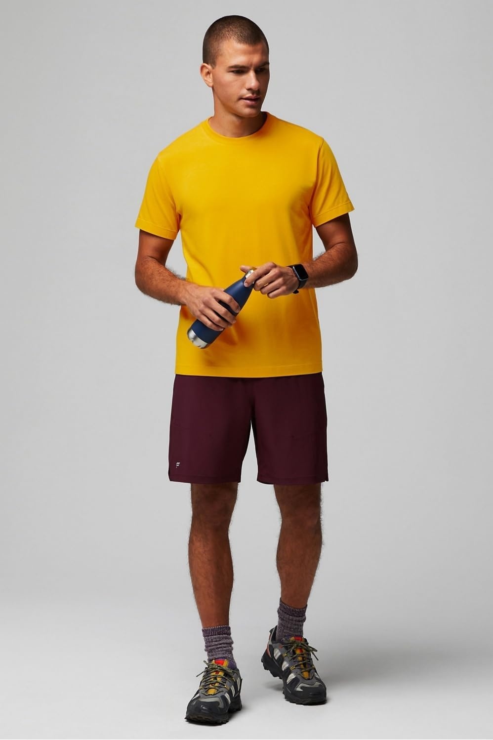 image:imageFabletics Mens The Fundamental Short II Workout Running Training Gym Yoga Ultra LightweightMerlot