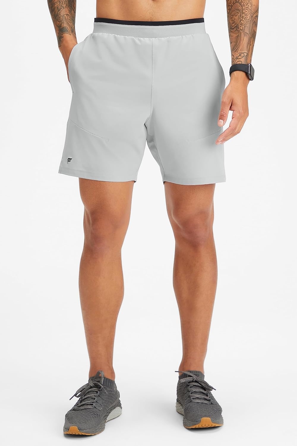 image:imageFabletics Mens The Fundamental Short II Workout Running Training Gym Yoga Ultra LightweightMineral Grey