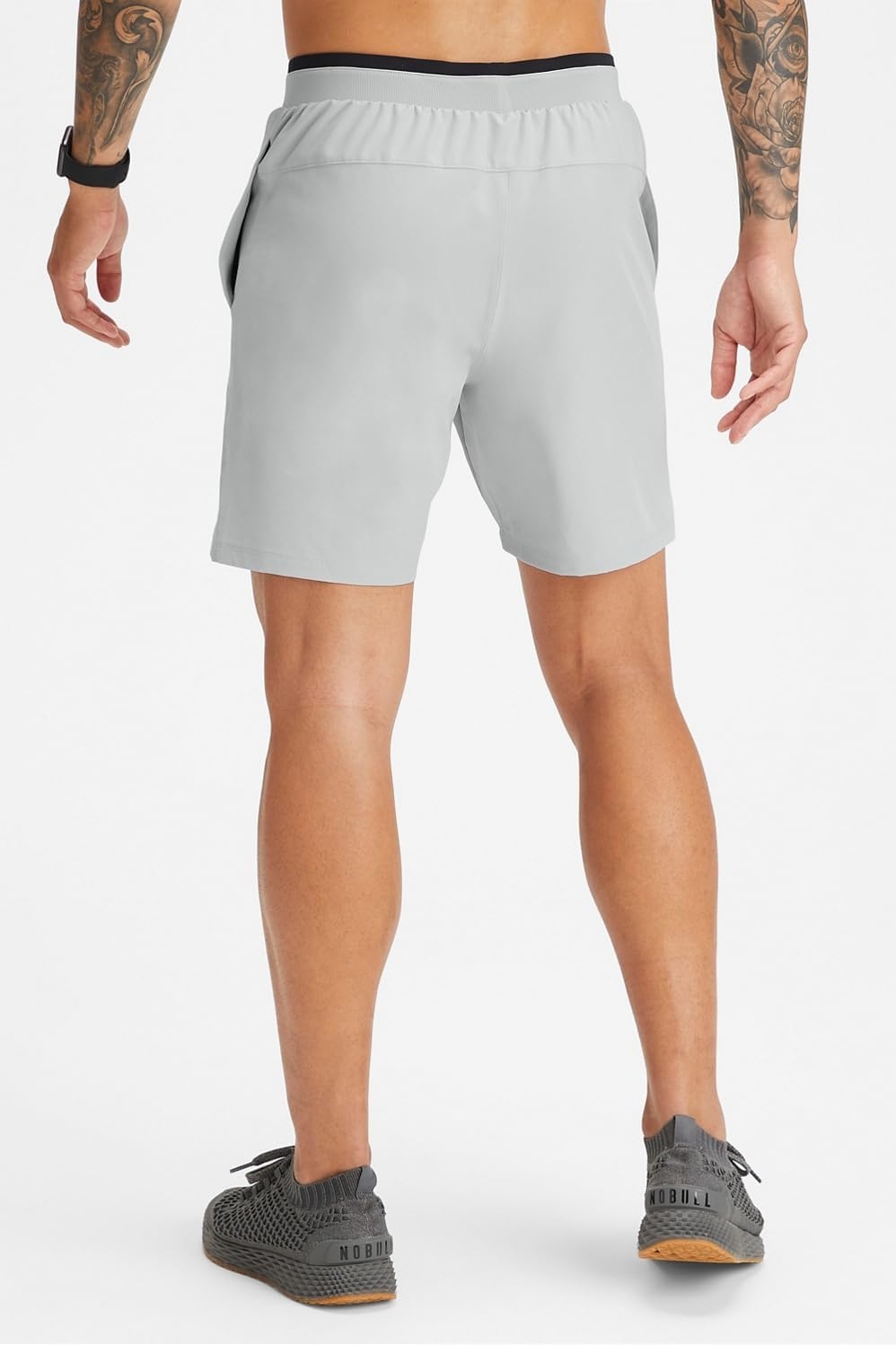 image:imageFabletics Mens The Fundamental Short II Workout Running Training Gym Yoga Ultra LightweightMineral Grey