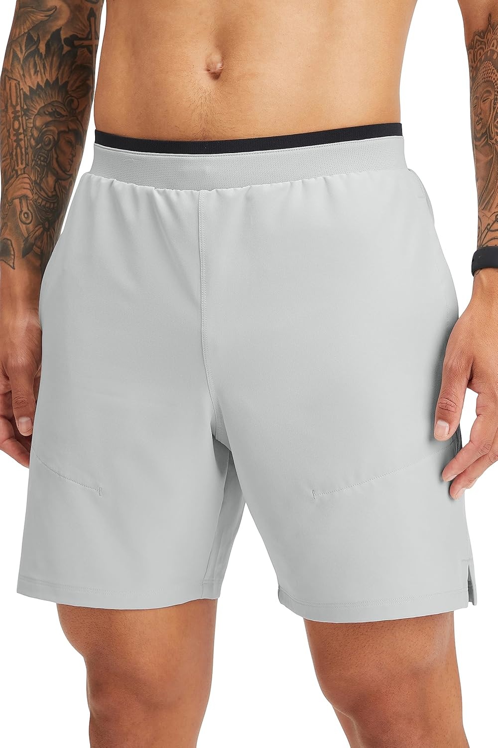 image:imageFabletics Mens The Fundamental Short II Workout Running Training Gym Yoga Ultra LightweightMineral Grey