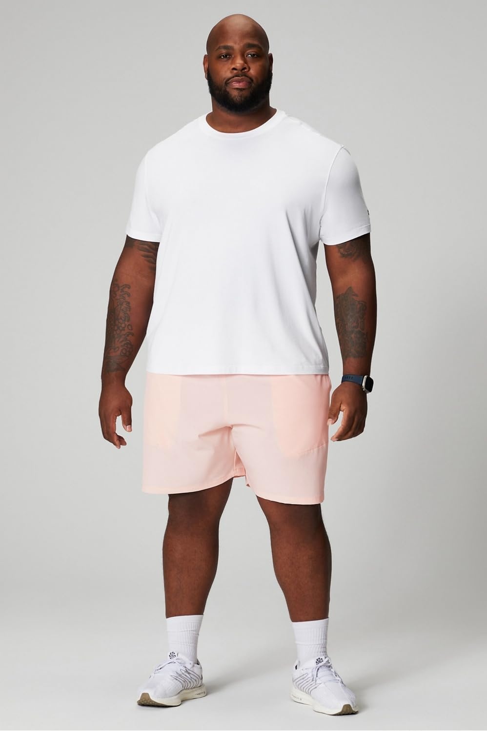 image:imageFabletics Mens The Fundamental Short II Workout Running Training Gym Yoga Ultra LightweightPink Buttercream