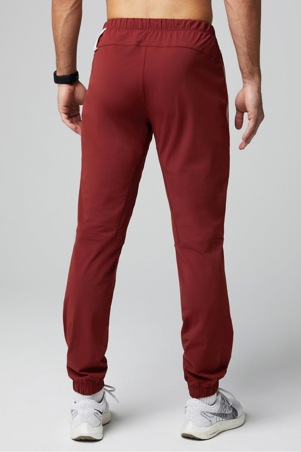 image:imageFabletics Mens The One Jogger QuickDry Hidden Pockets Zip Pockets UPF Protection AntiStink LightweightAdrenaline RedBone Stripe