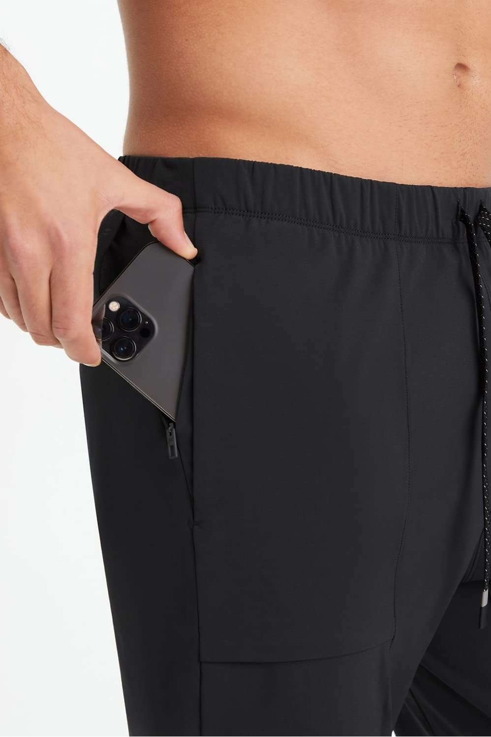 image:imageFabletics Mens The One Jogger QuickDry Hidden Pockets Zip Pockets UPF Protection AntiStink LightweightBlack