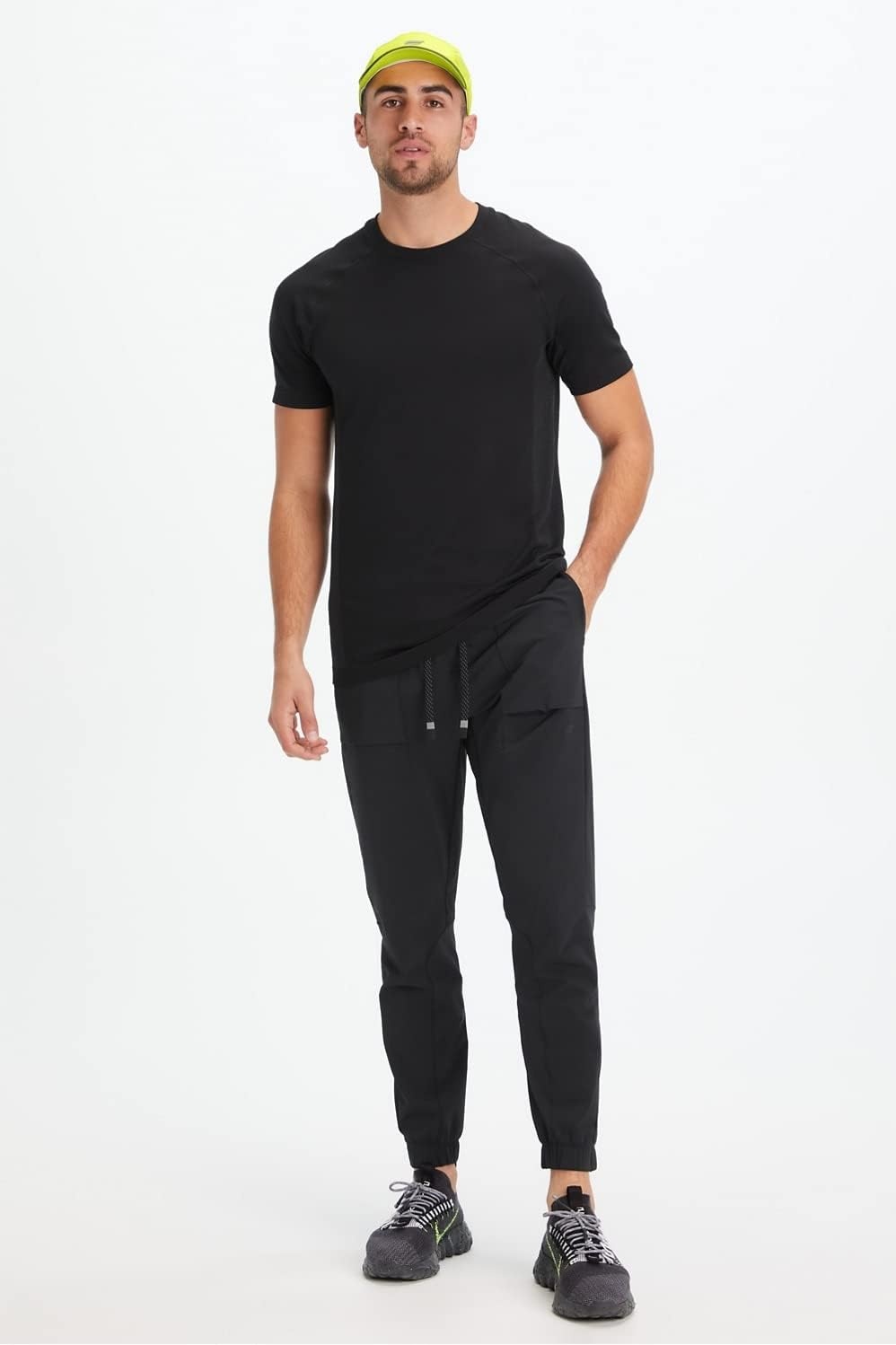 image:imageFabletics Mens The One Jogger QuickDry Hidden Pockets Zip Pockets UPF Protection AntiStink LightweightBlack