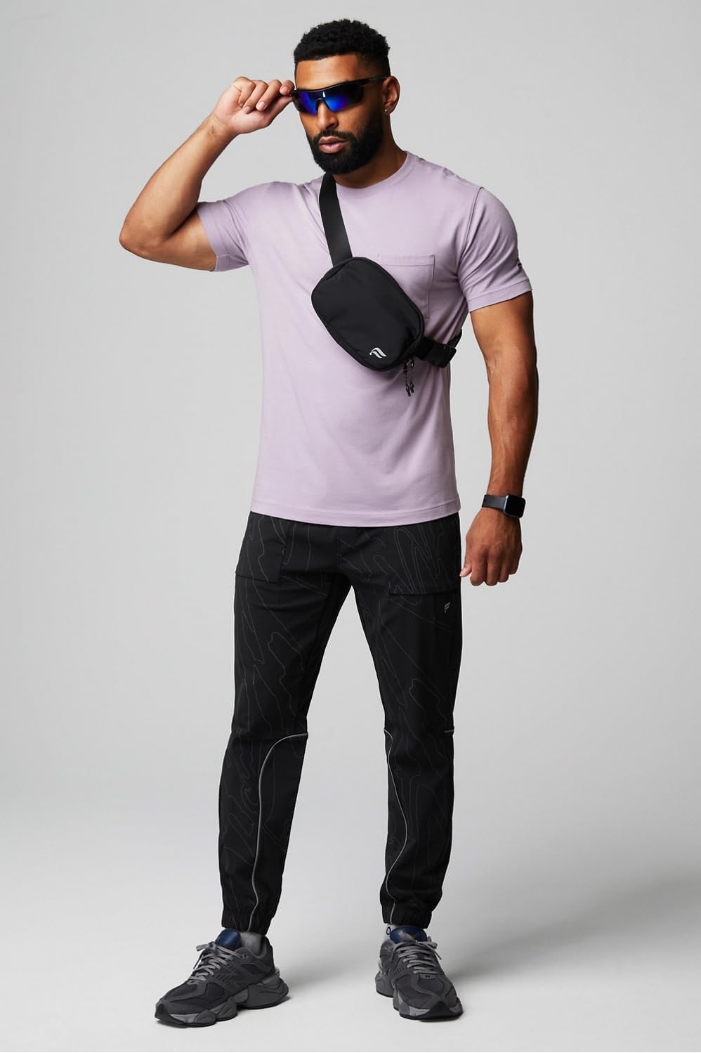 image:imageFabletics Mens The One Jogger QuickDry Hidden Pockets Zip Pockets UPF Protection AntiStink LightweightBlack Reflective