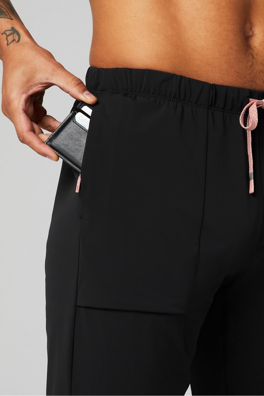 image:imageFabletics Mens The One Jogger QuickDry Hidden Pockets Zip Pockets UPF Protection AntiStink LightweightBlackPink Slate