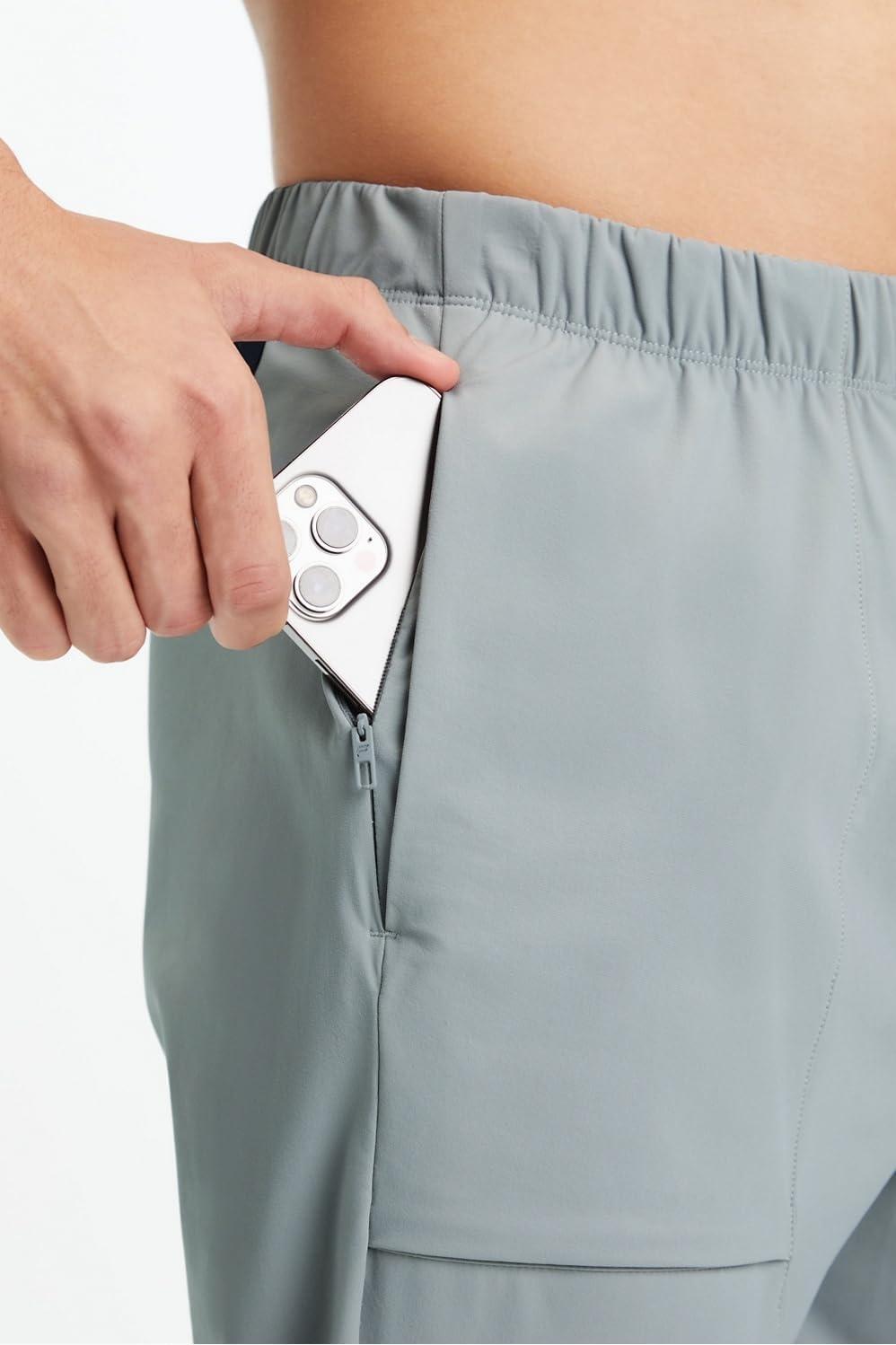 image:imageFabletics Mens The One Jogger QuickDry Hidden Pockets Zip Pockets UPF Protection AntiStink LightweightShadow Grey