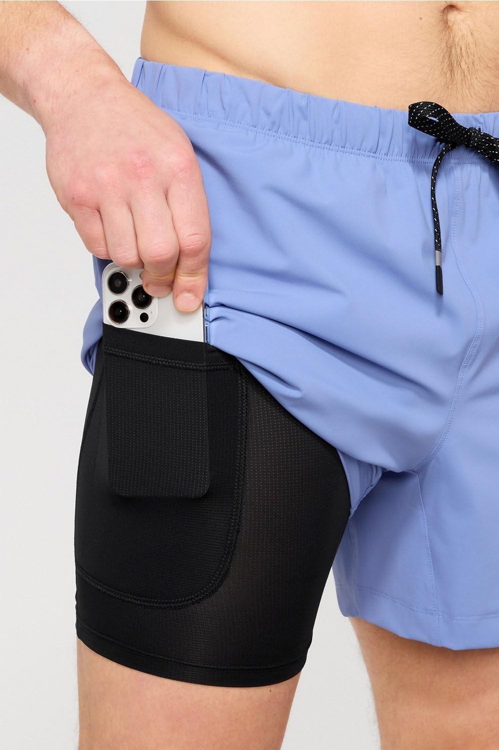 image:imageFabletics Mens The One Short Lined Training Swimming Lightweight QuickDry Zip Pocket Stretch WovenBay Blue