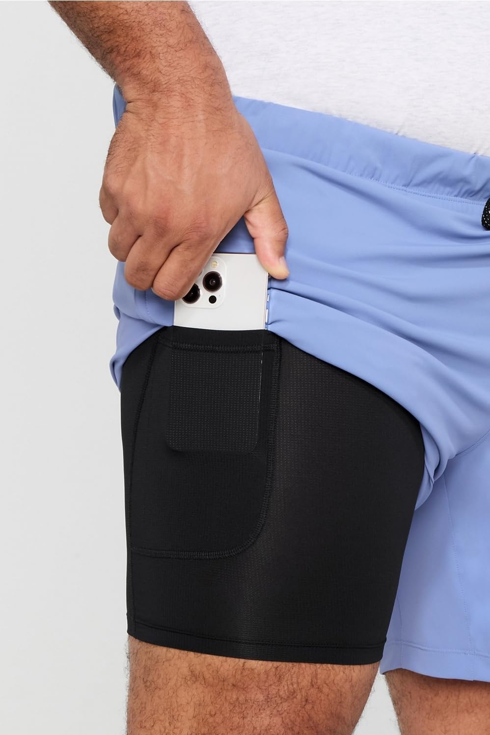 image:imageFabletics Mens The One Short Lined Training Swimming Lightweight QuickDry Zip Pocket Stretch WovenBay Blue