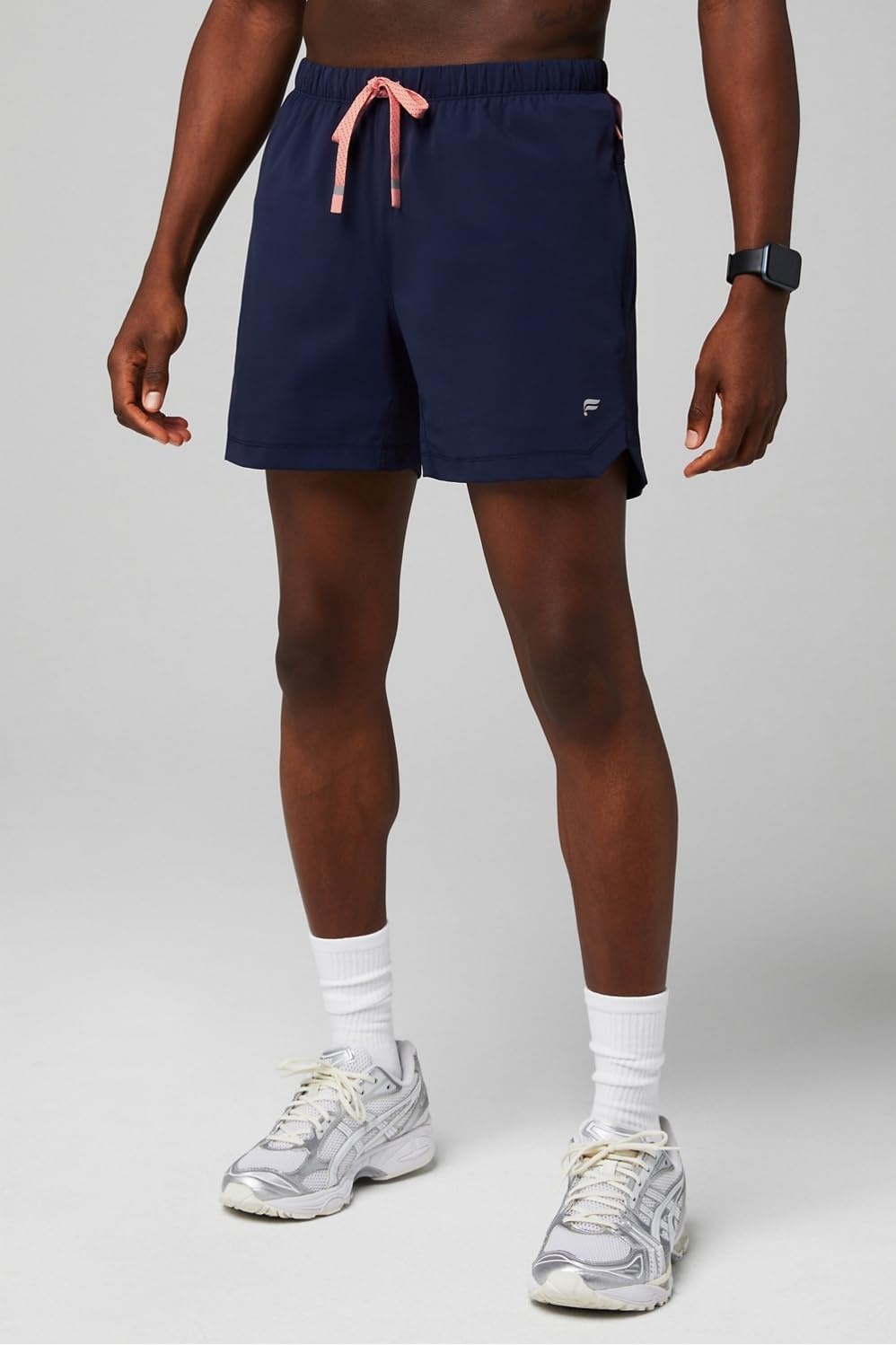 image:imageFabletics Mens The One Short Lined Training Swimming Lightweight QuickDry Zip Pocket Stretch WovenDeep Navy Multi Spraydient