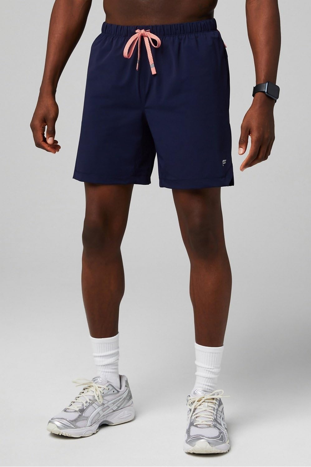 image:imageFabletics Mens The One Short Lined Training Swimming Lightweight QuickDry Zip Pocket Stretch WovenDeep Navy Multi Spraydient