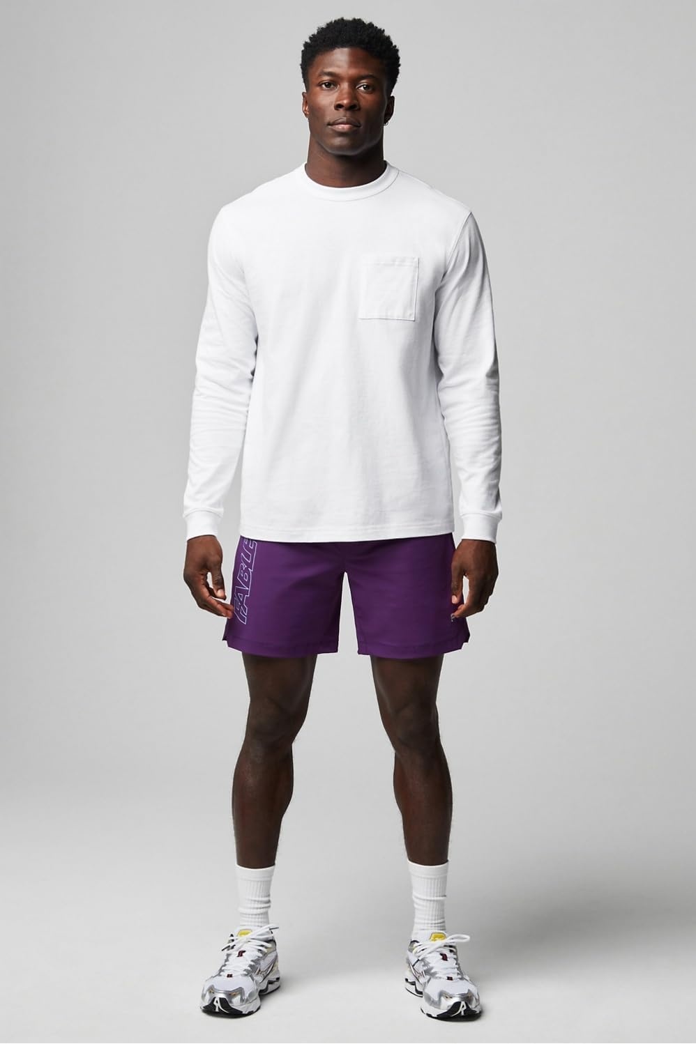 image:imageFabletics Mens The One Short Lined Training Swimming Lightweight QuickDry Zip Pocket Stretch WovenLuxe PlumBali Blue Outline