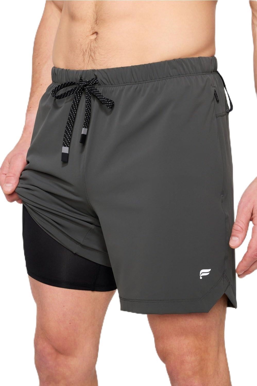 image:imageFabletics Mens The One Short Lined Training Swimming Lightweight QuickDry Zip Pocket Stretch WovenOnyx