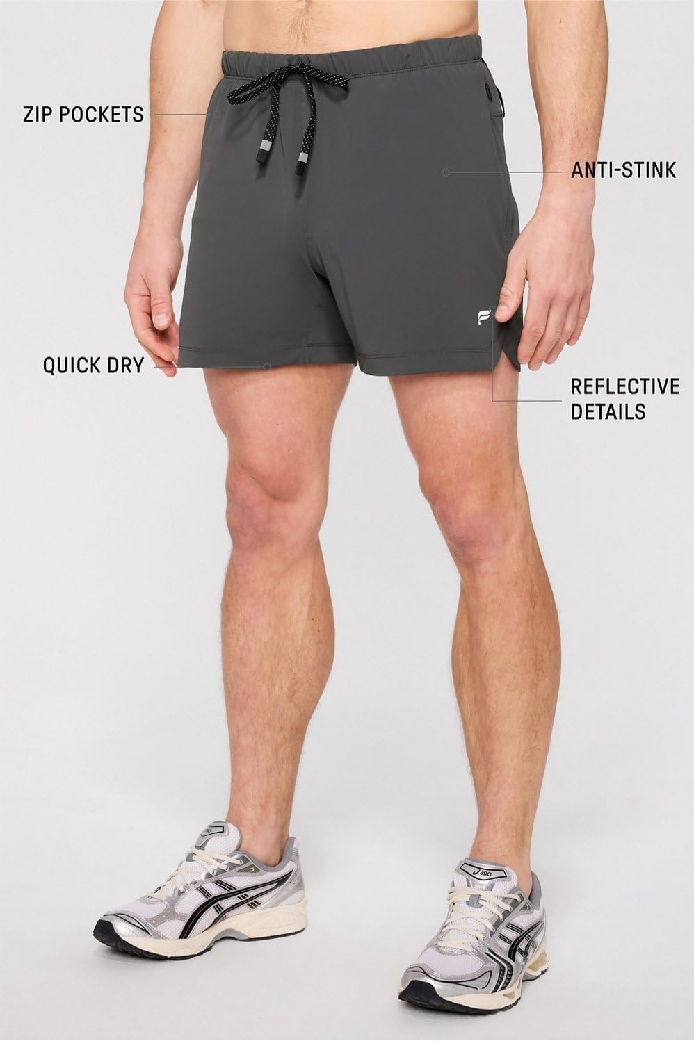 image:imageFabletics Mens The One Short Lined Training Swimming Lightweight QuickDry Zip Pocket Stretch WovenOnyx