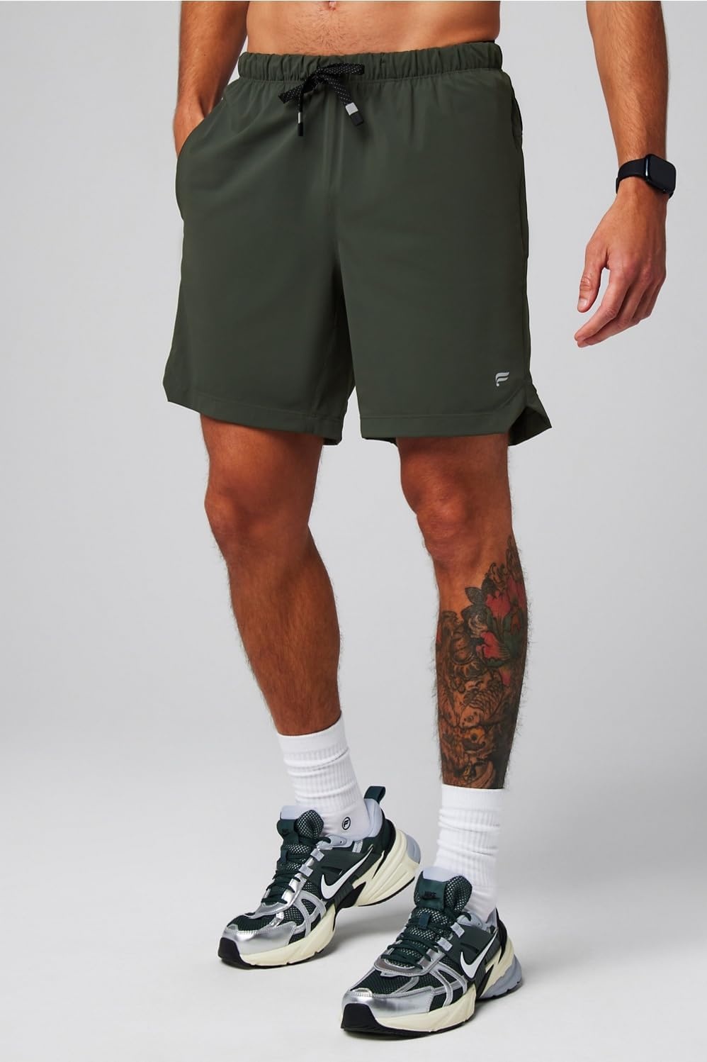 image:imageFabletics Mens The One Short Lined Training Swimming Lightweight QuickDry Zip Pocket Stretch WovenPine Shadow