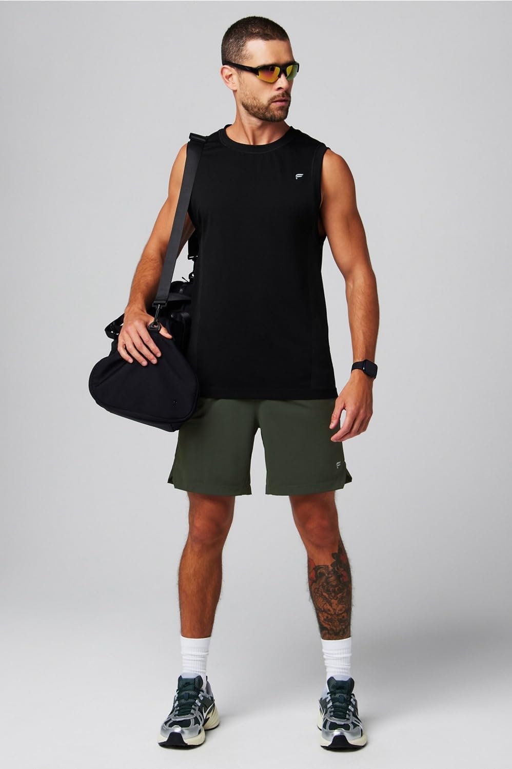 image:imageFabletics Mens The One Short Lined Training Swimming Lightweight QuickDry Zip Pocket Stretch WovenPine Shadow