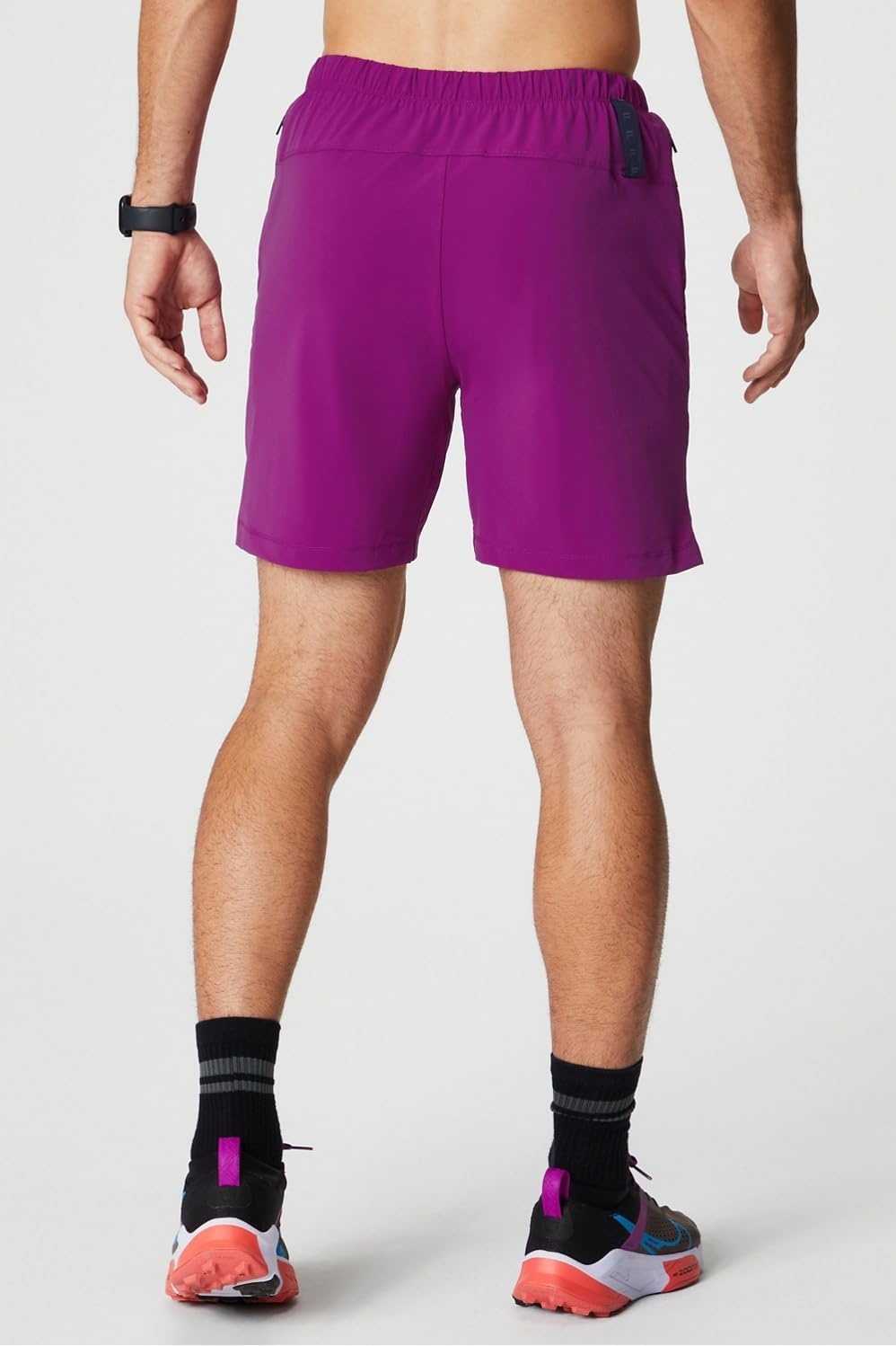 image:imageFabletics Mens The One Short Unlined Training Swimming Lightweight QuickDry Zip Pocket Stretch WovenAubergine