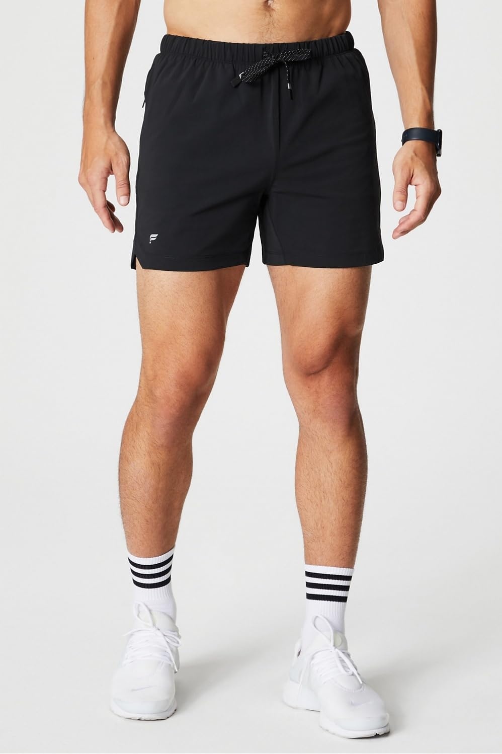 image:imageFabletics Mens The One Short Unlined Training Swimming Lightweight QuickDry Zip Pocket Stretch WovenBlack
