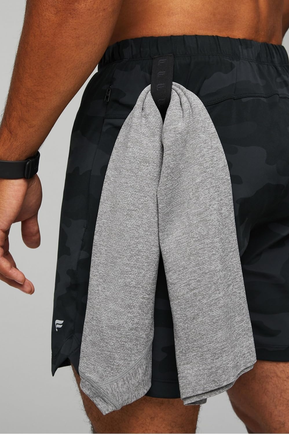 image:imageFabletics Mens The One Short Unlined Training Swimming Lightweight QuickDry Zip Pocket Stretch WovenBlack Tactical Camo