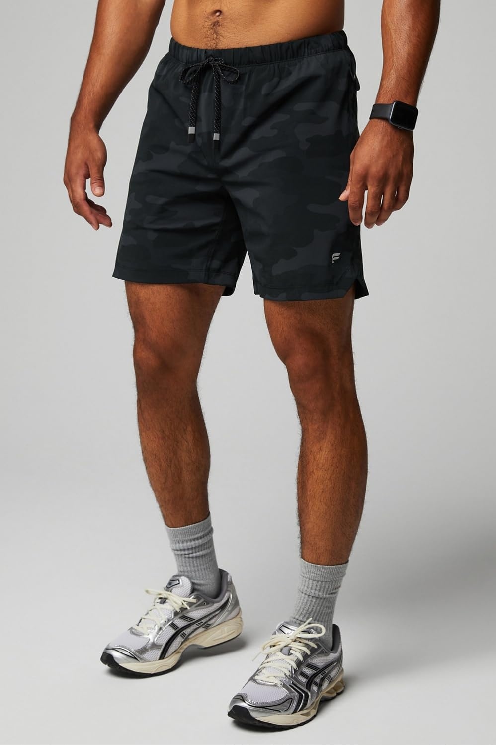 image:imageFabletics Mens The One Short Unlined Training Swimming Lightweight QuickDry Zip Pocket Stretch WovenBlack Tactical Camo