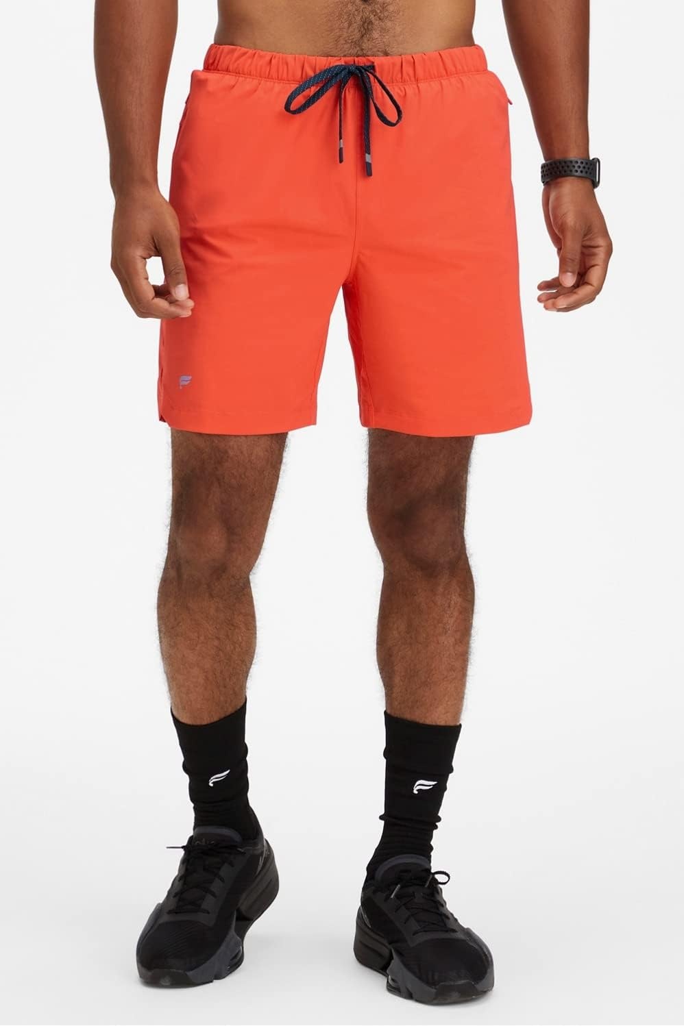 image:imageFabletics Mens The One Short Unlined Training Swimming Lightweight QuickDry Zip Pocket Stretch WovenBright Flame