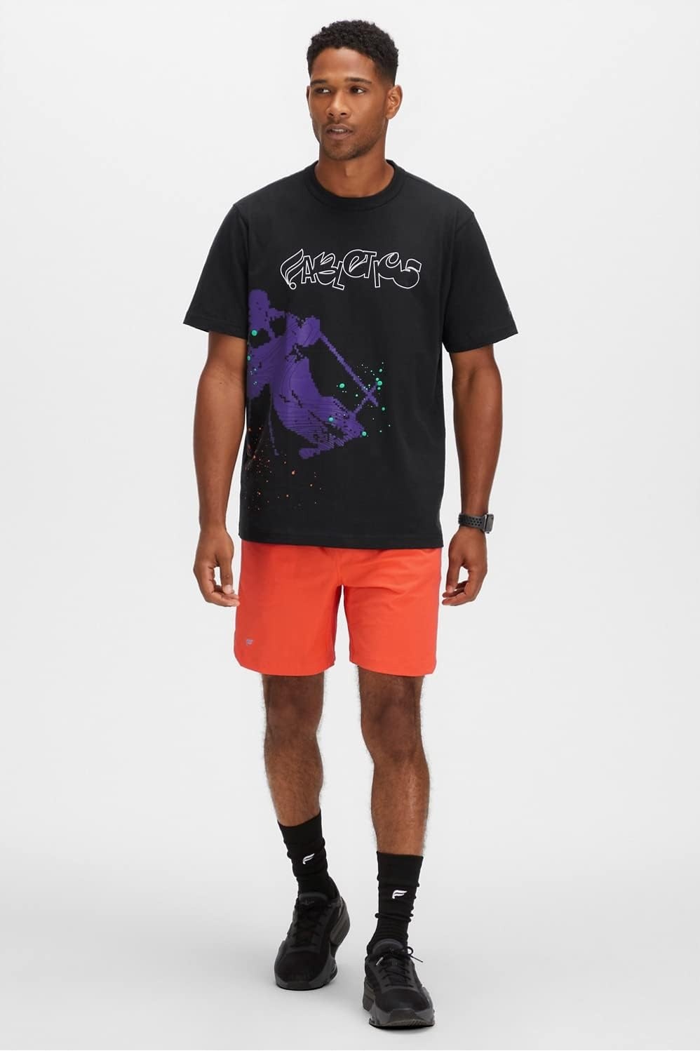 image:imageFabletics Mens The One Short Unlined Training Swimming Lightweight QuickDry Zip Pocket Stretch WovenBright Flame