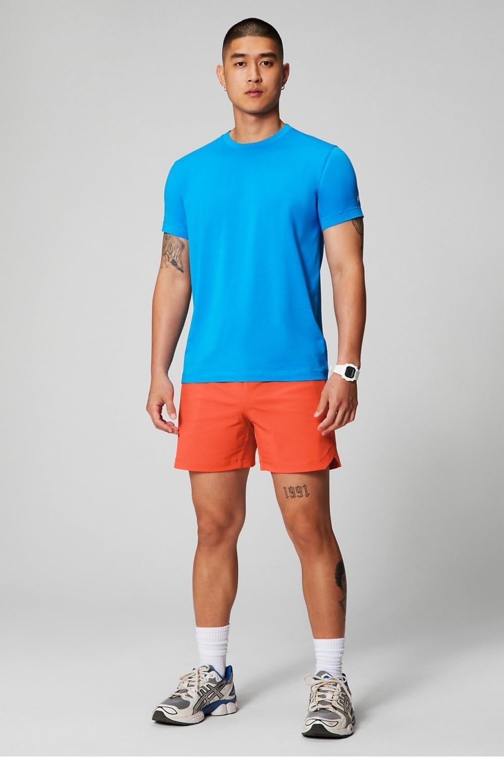 image:imageFabletics Mens The One Short Unlined Training Swimming Lightweight QuickDry Zip Pocket Stretch WovenBright Flame