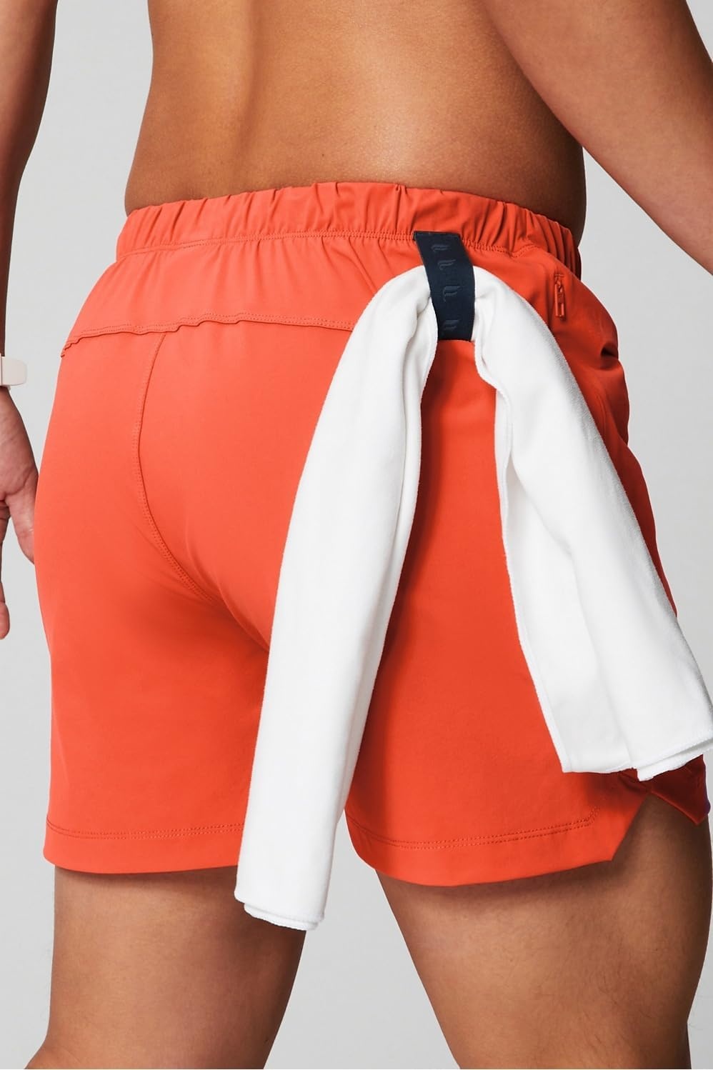 image:imageFabletics Mens The One Short Unlined Training Swimming Lightweight QuickDry Zip Pocket Stretch WovenBright Flame