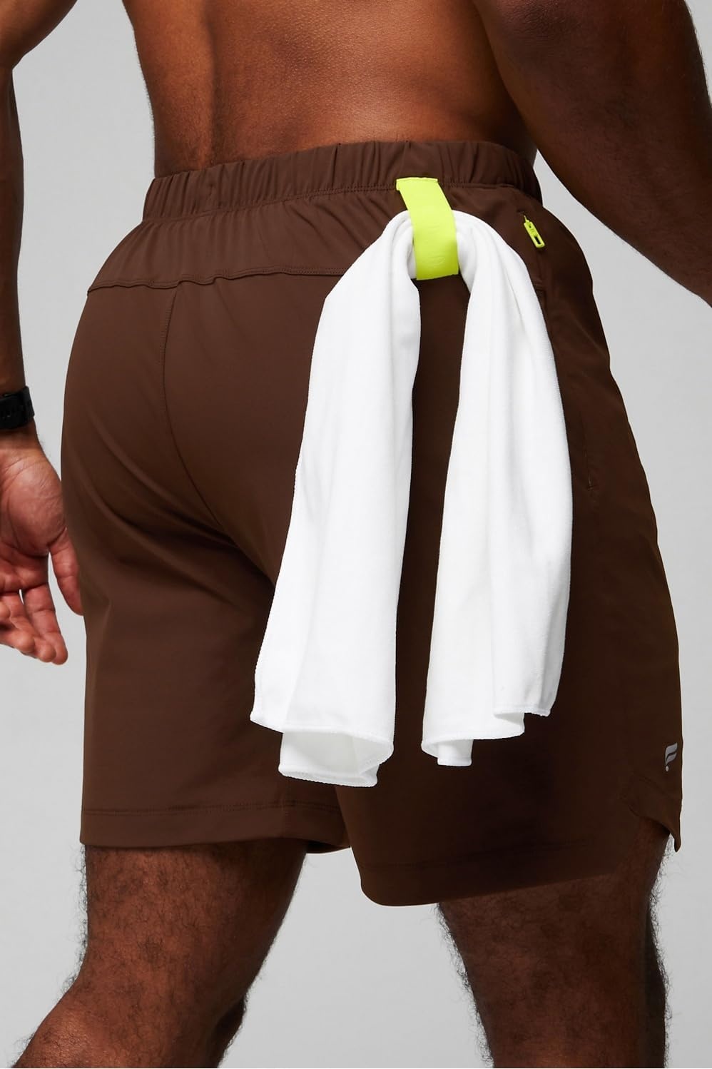 image:imageFabletics Mens The One Short Unlined Training Swimming Lightweight QuickDry Zip Pocket Stretch WovenBrilliant Brown