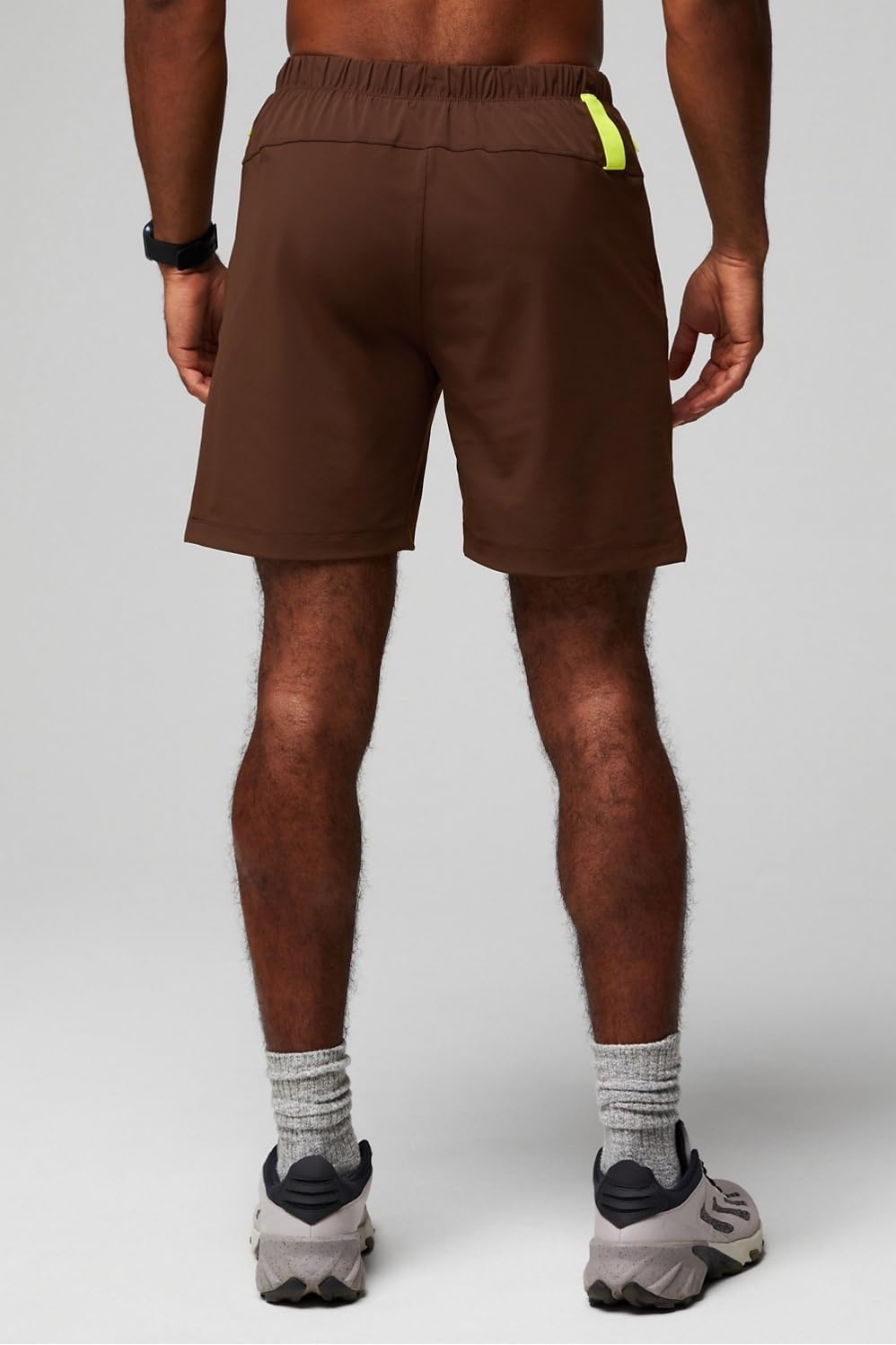 image:imageFabletics Mens The One Short Unlined Training Swimming Lightweight QuickDry Zip Pocket Stretch WovenBrilliant Brown