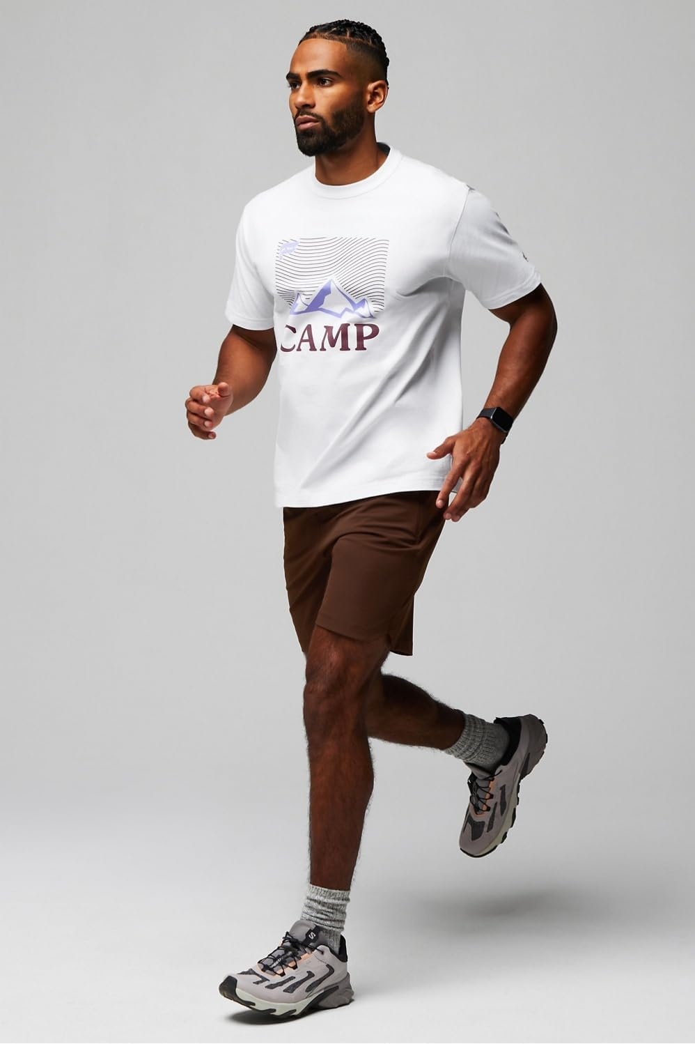 image:imageFabletics Mens The One Short Unlined Training Swimming Lightweight QuickDry Zip Pocket Stretch WovenBrilliant Brown