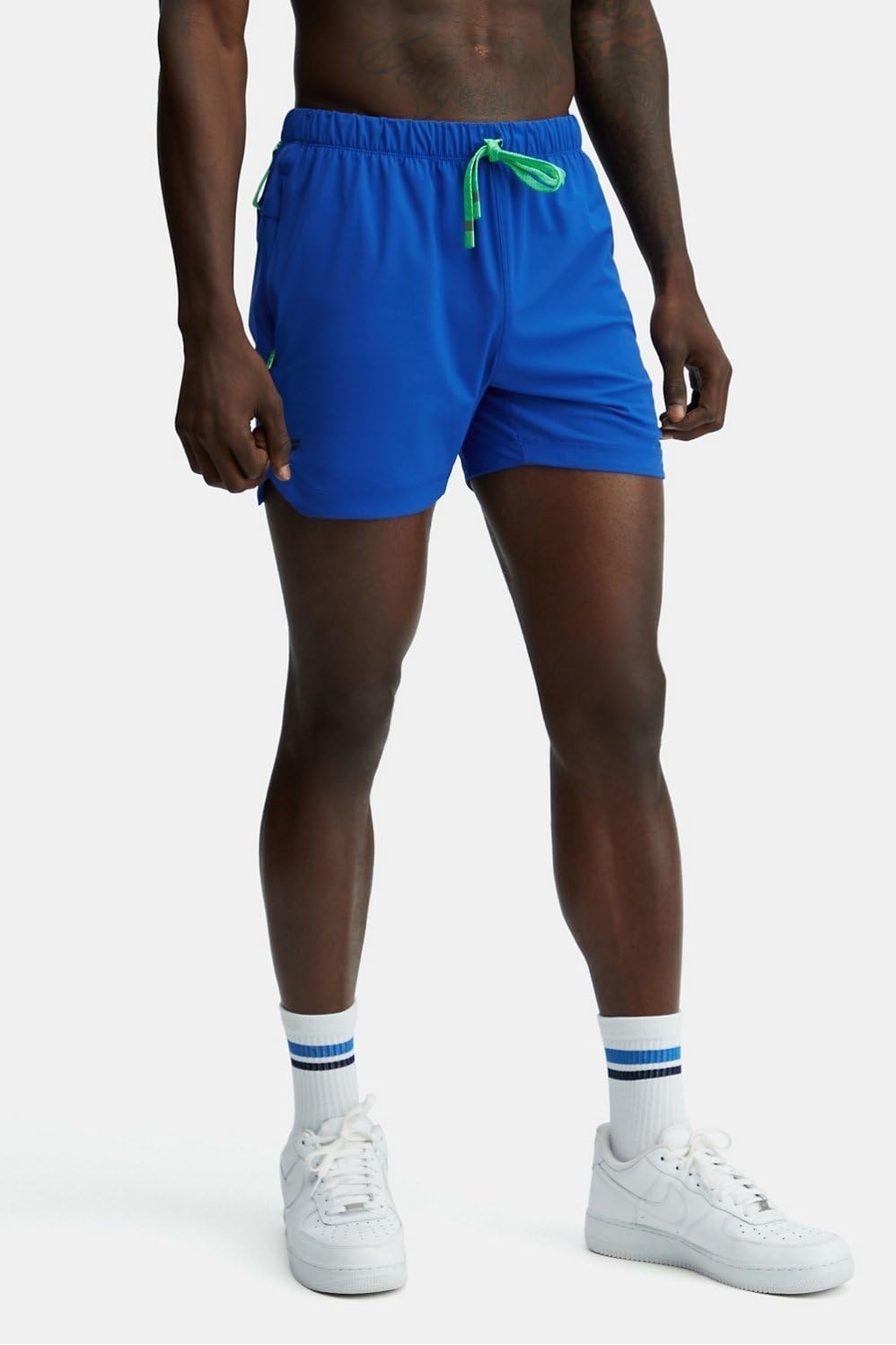 image:imageFabletics Mens The One Short Unlined Training Swimming Lightweight QuickDry Zip Pocket Stretch WovenClassic Blue