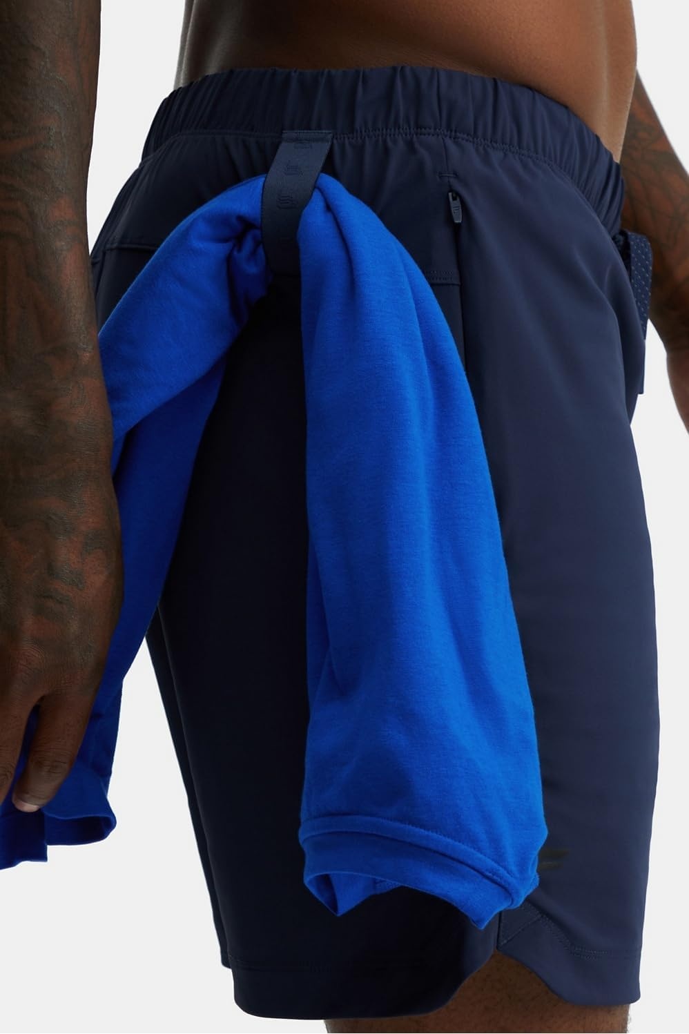 image:imageFabletics Mens The One Short Unlined Training Swimming Lightweight QuickDry Zip Pocket Stretch WovenClassic Navy