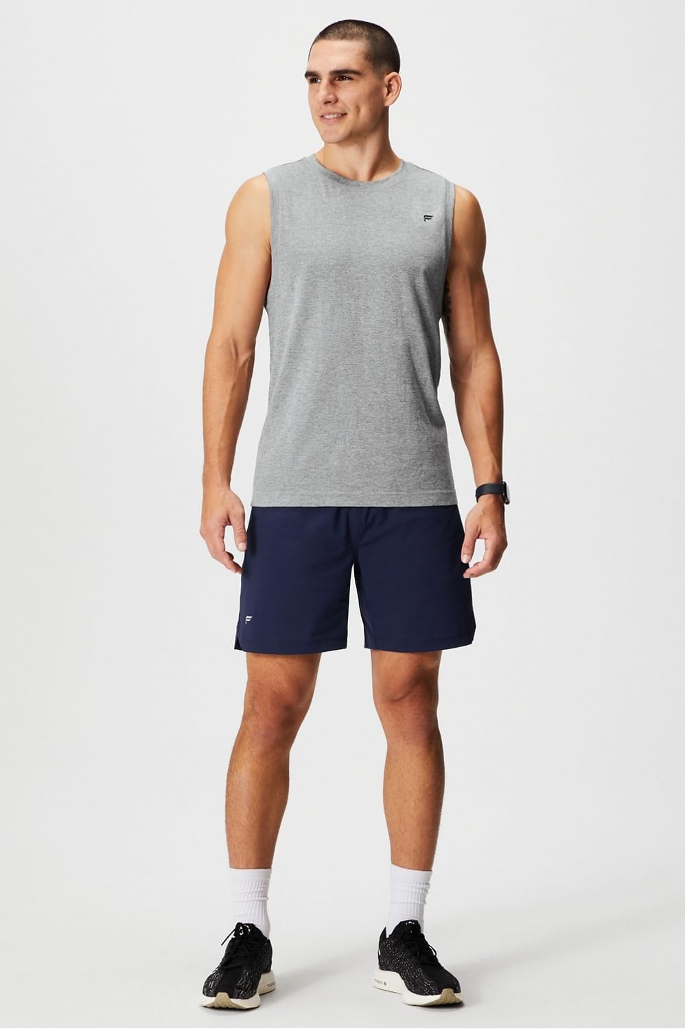 image:imageFabletics Mens The One Short Unlined Training Swimming Lightweight QuickDry Zip Pocket Stretch WovenDeep Navy