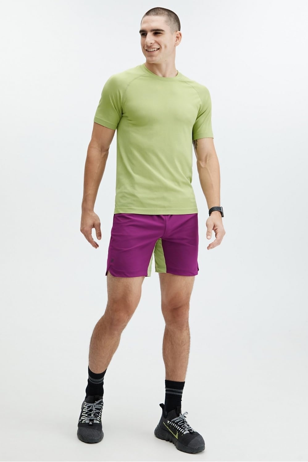 image:imageFabletics Mens The One Short Unlined Training Swimming Lightweight QuickDry Zip Pocket Stretch WovenDeep Port Fennel