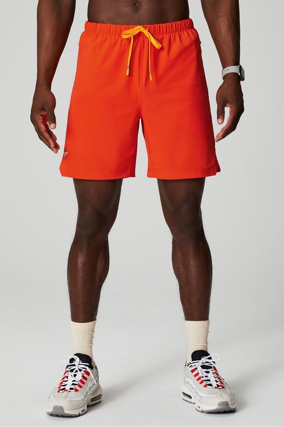 image:imageFabletics Mens The One Short Unlined Training Swimming Lightweight QuickDry Zip Pocket Stretch WovenHeirloom Tomato