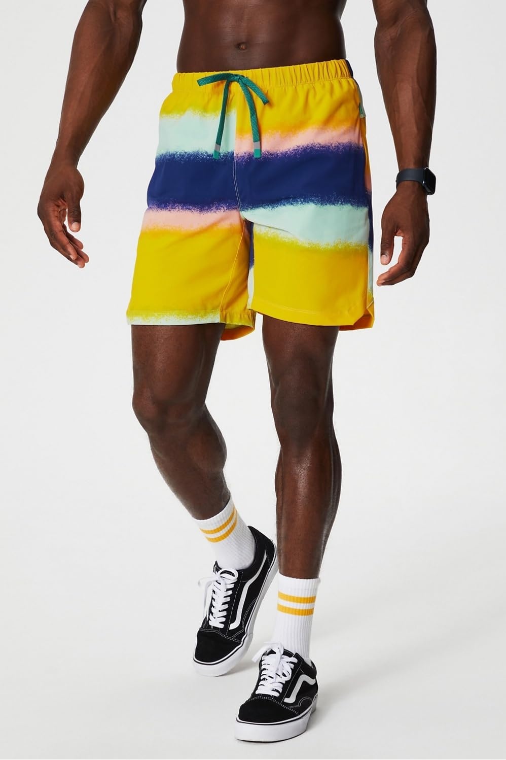 image:imageFabletics Mens The One Short Unlined Training Swimming Lightweight QuickDry Zip Pocket Stretch WovenMulti Spraydient