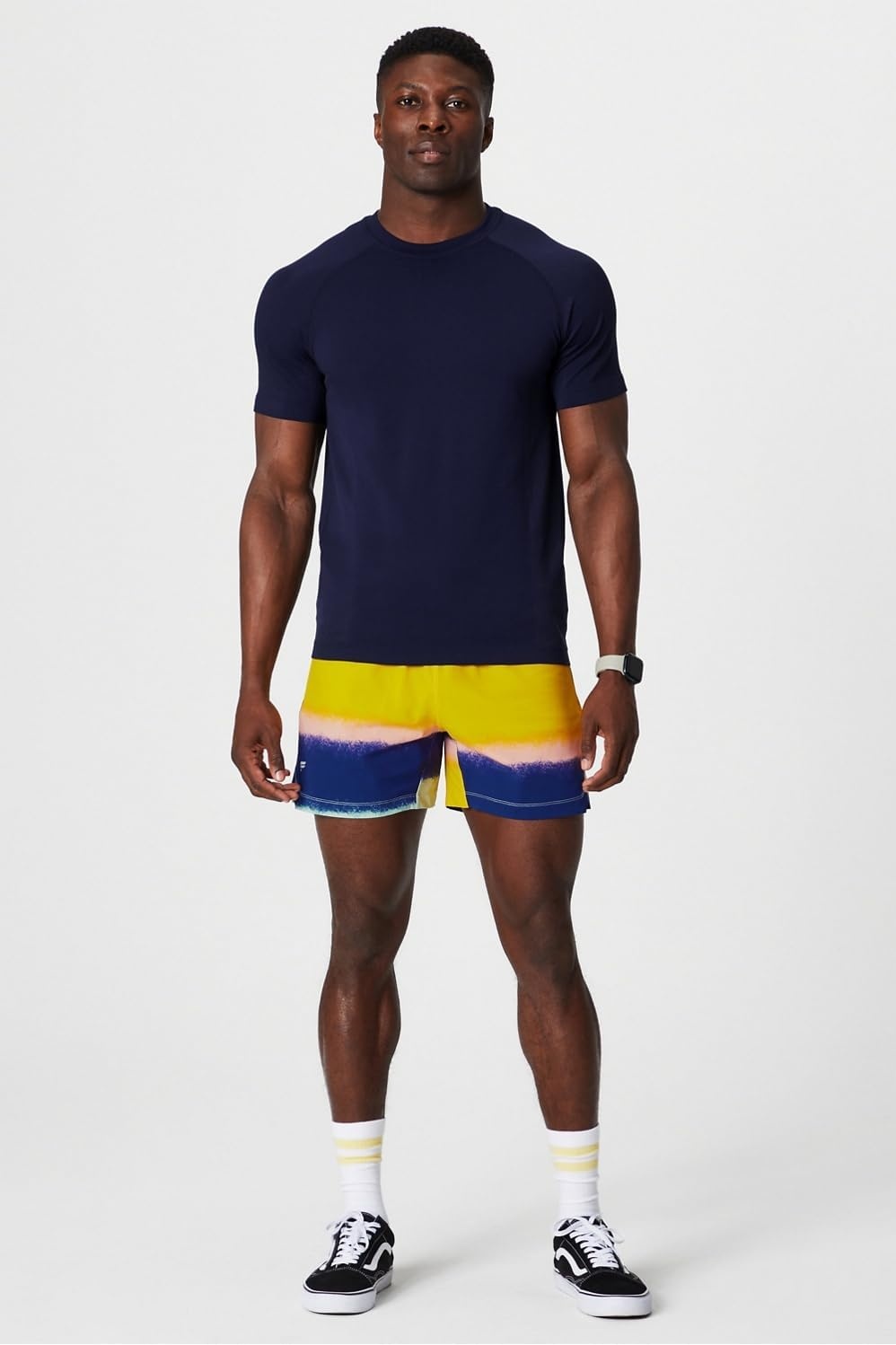 image:imageFabletics Mens The One Short Unlined Training Swimming Lightweight QuickDry Zip Pocket Stretch WovenMulti Spraydient