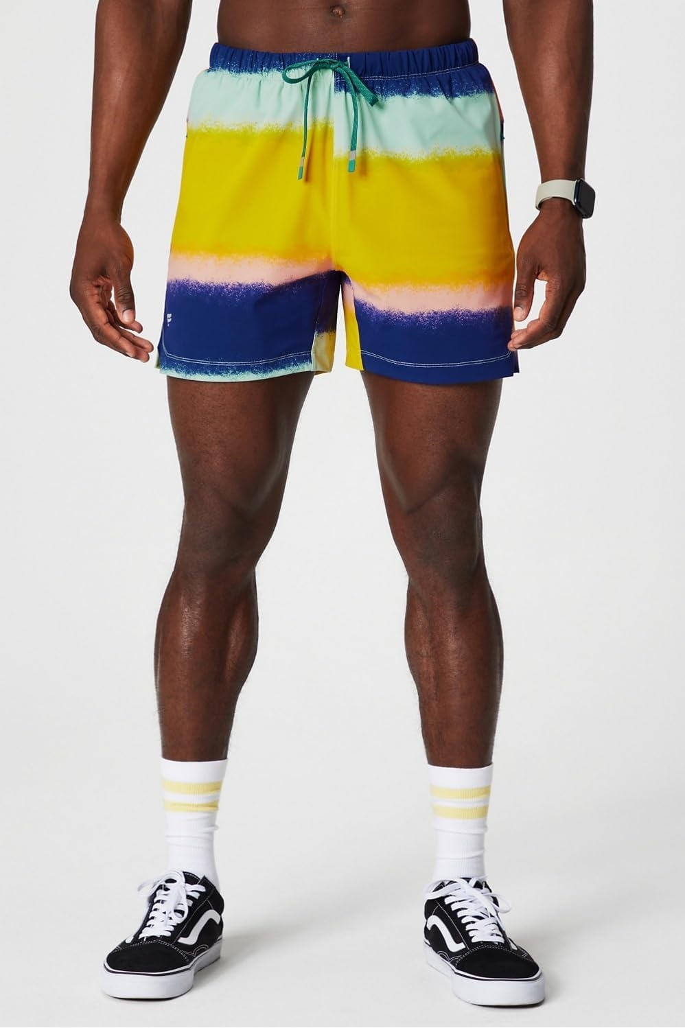 image:imageFabletics Mens The One Short Unlined Training Swimming Lightweight QuickDry Zip Pocket Stretch WovenMulti Spraydient