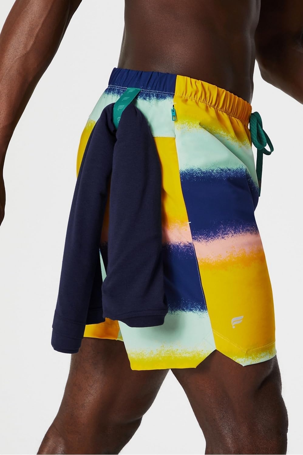 image:imageFabletics Mens The One Short Unlined Training Swimming Lightweight QuickDry Zip Pocket Stretch WovenMulti Spraydient