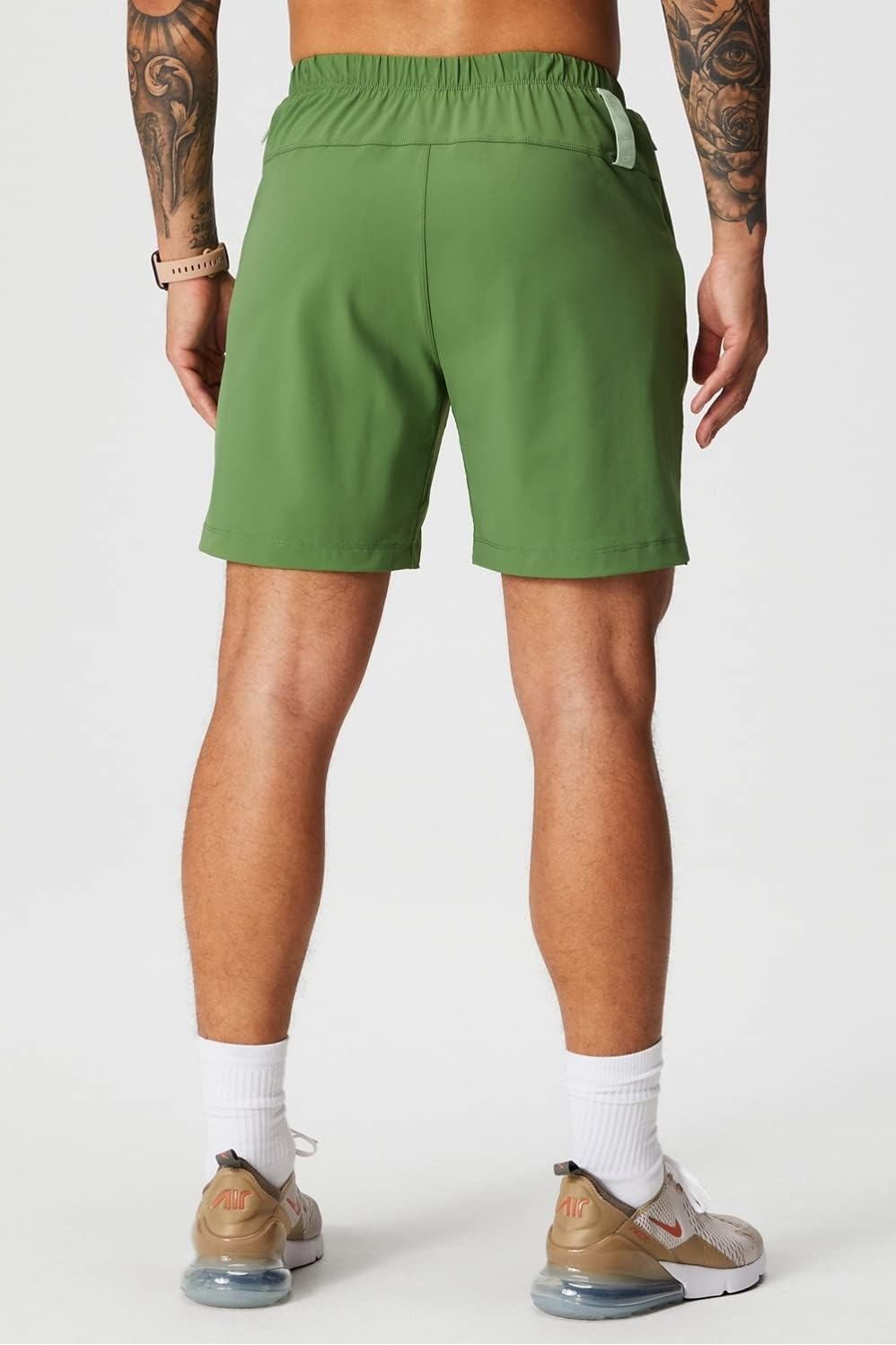 image:imageFabletics Mens The One Short Unlined Training Swimming Lightweight QuickDry Zip Pocket Stretch WovenNeo Olive