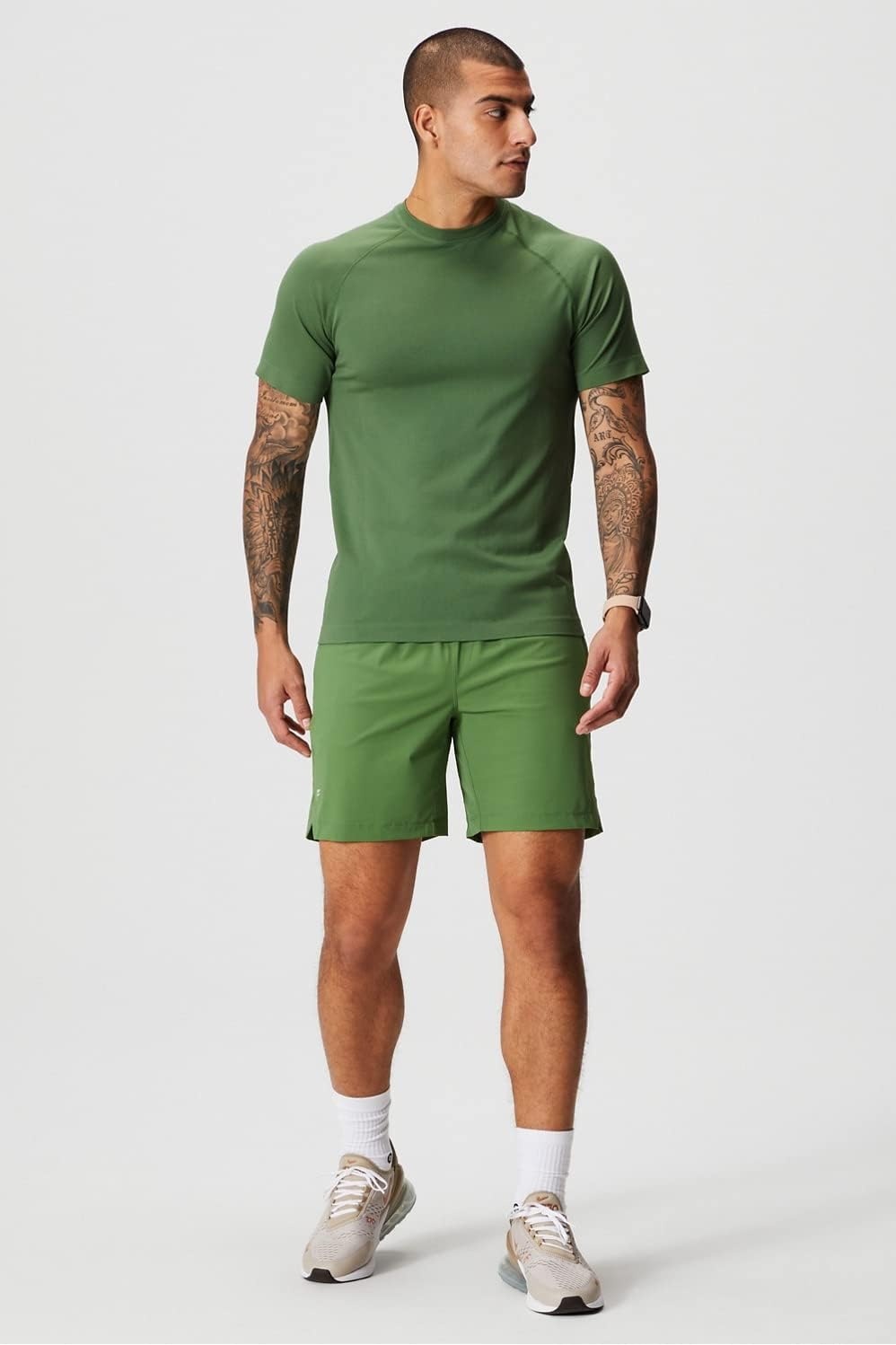 image:imageFabletics Mens The One Short Unlined Training Swimming Lightweight QuickDry Zip Pocket Stretch WovenNeo Olive