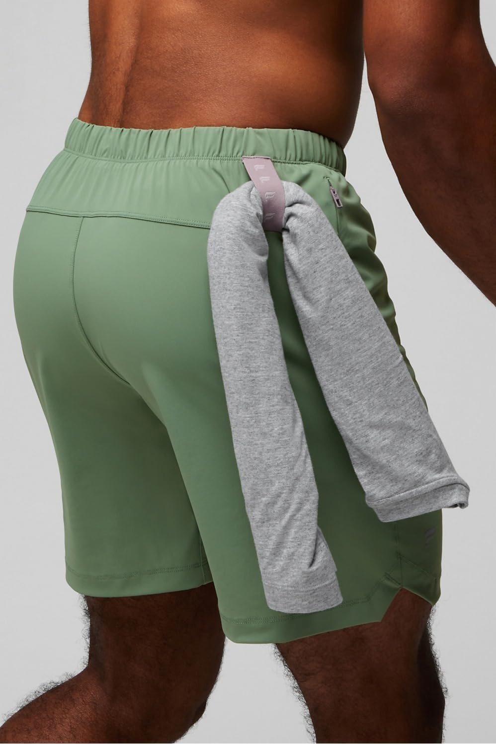 image:imageFabletics Mens The One Short Unlined Training Swimming Lightweight QuickDry Zip Pocket Stretch WovenPalm Leaf