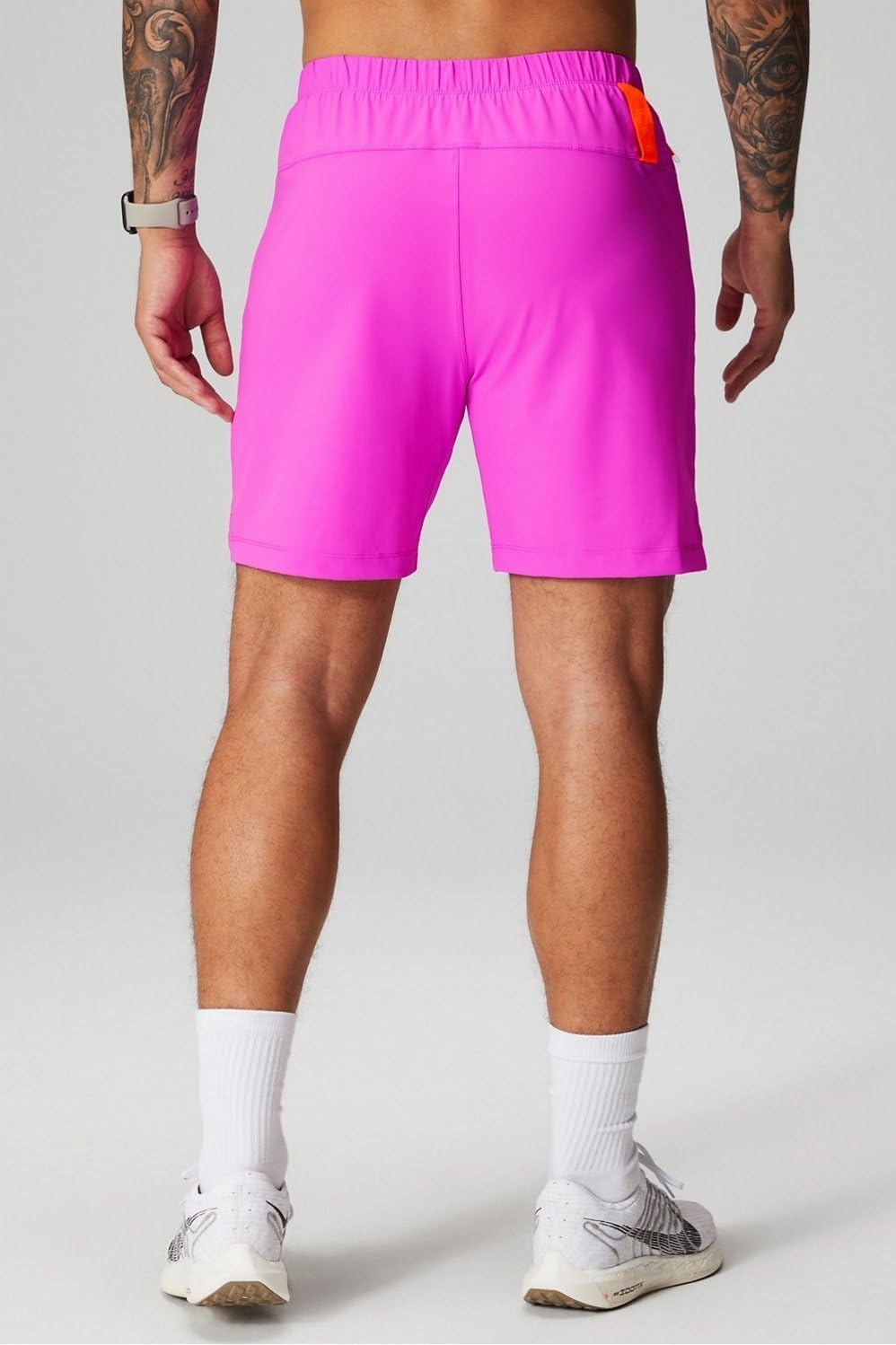 image:imageFabletics Mens The One Short Unlined Training Swimming Lightweight QuickDry Zip Pocket Stretch WovenPink Escape