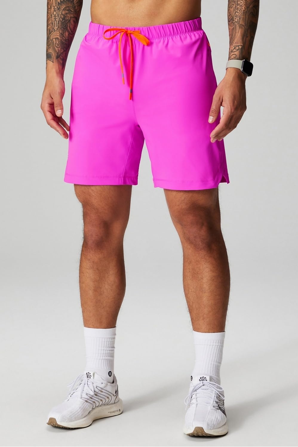 image:imageFabletics Mens The One Short Unlined Training Swimming Lightweight QuickDry Zip Pocket Stretch WovenPink Escape