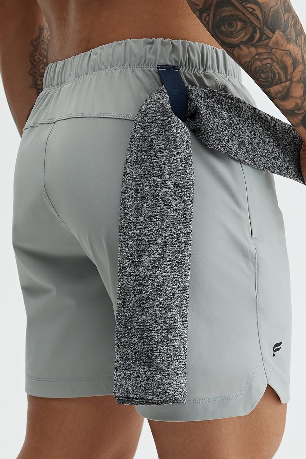 image:imageFabletics Mens The One Short Unlined Training Swimming Lightweight QuickDry Zip Pocket Stretch WovenShadow Grey